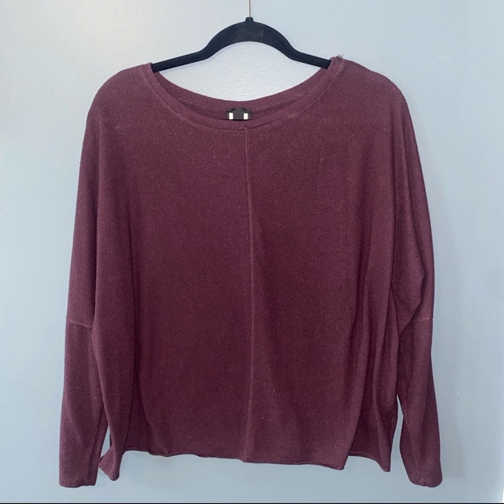 H by bordeaux plum knit top